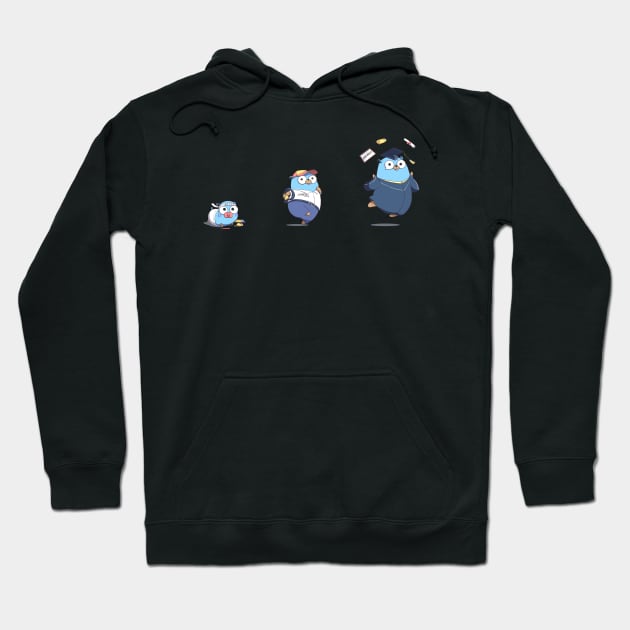 Golang Gopher Go defer panic recover Hoodie by clgtart